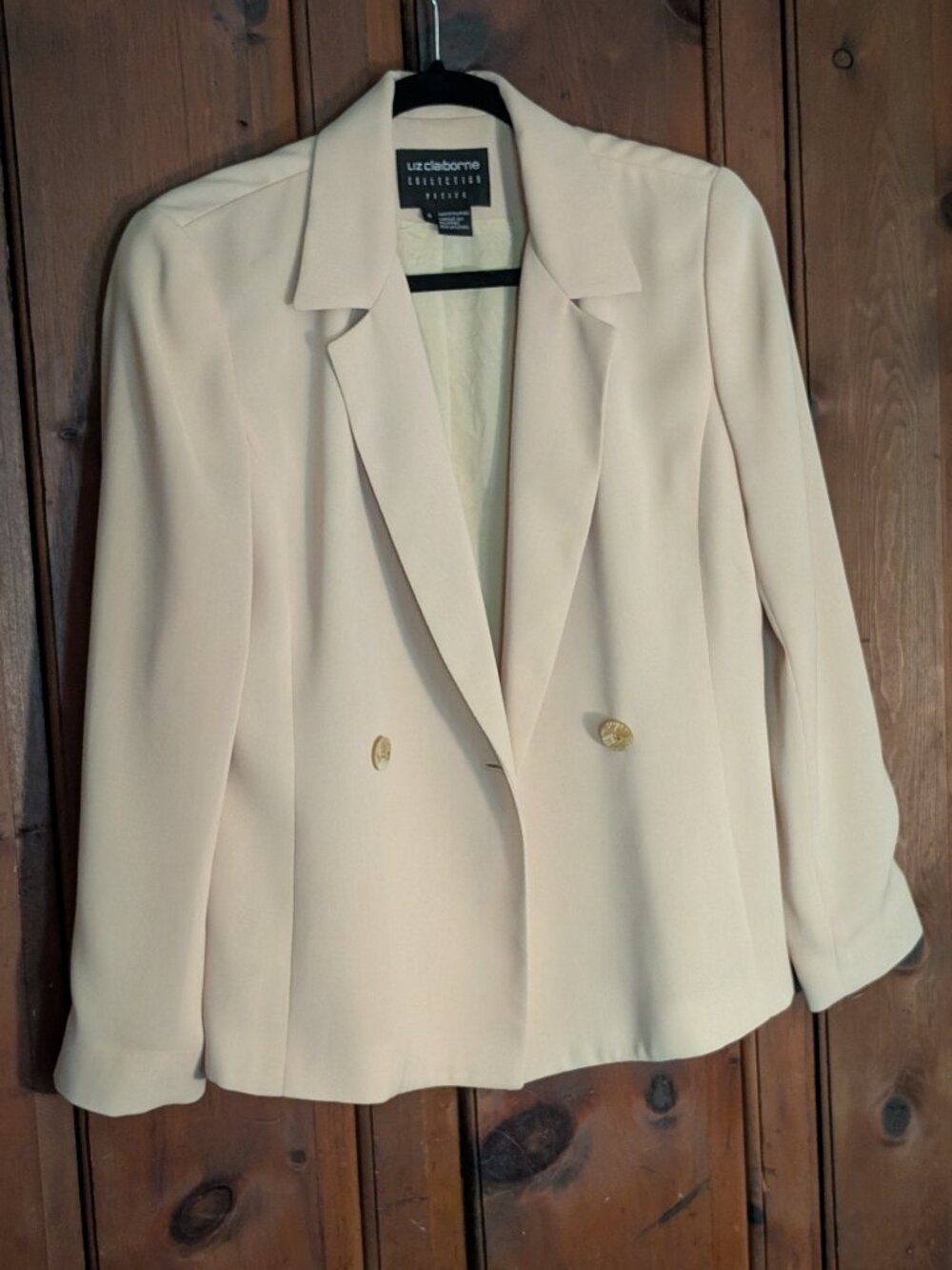On-it Liz Claiborne Jacket -Cropped -Cream -Light -100% Poylester